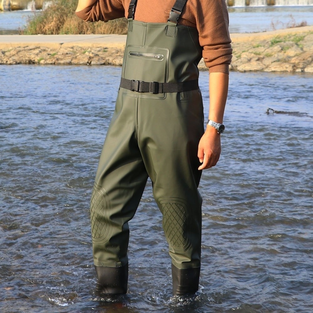Fishing Pants Waterproof - Wygodny kombinezon wędkarski z PVC, podwójne