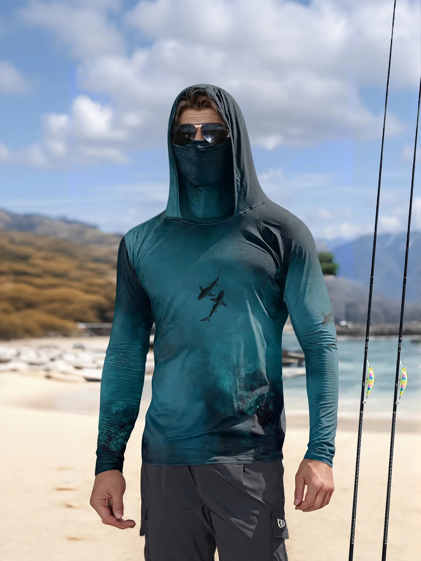 Męska bluza z kapturem UPF50+  – Fishing Mask Sun Protection recenzja i cena