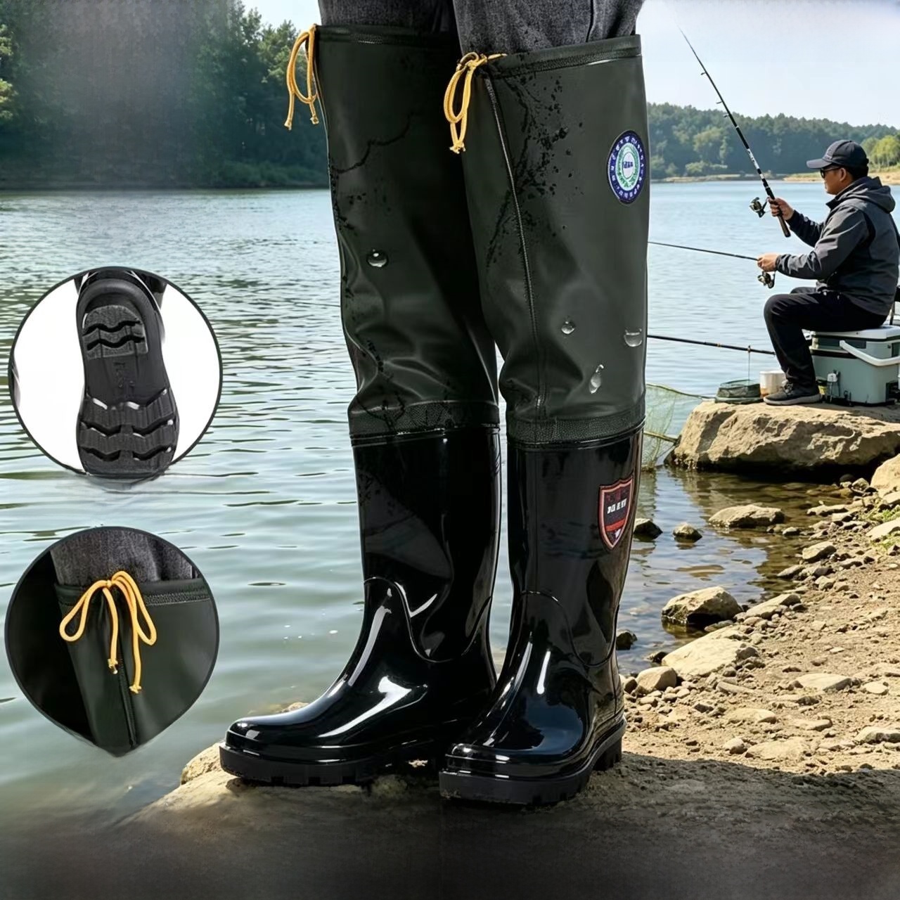 Grube kalosze za kolano męskie – Fishing Rain Suit recenzja i cena